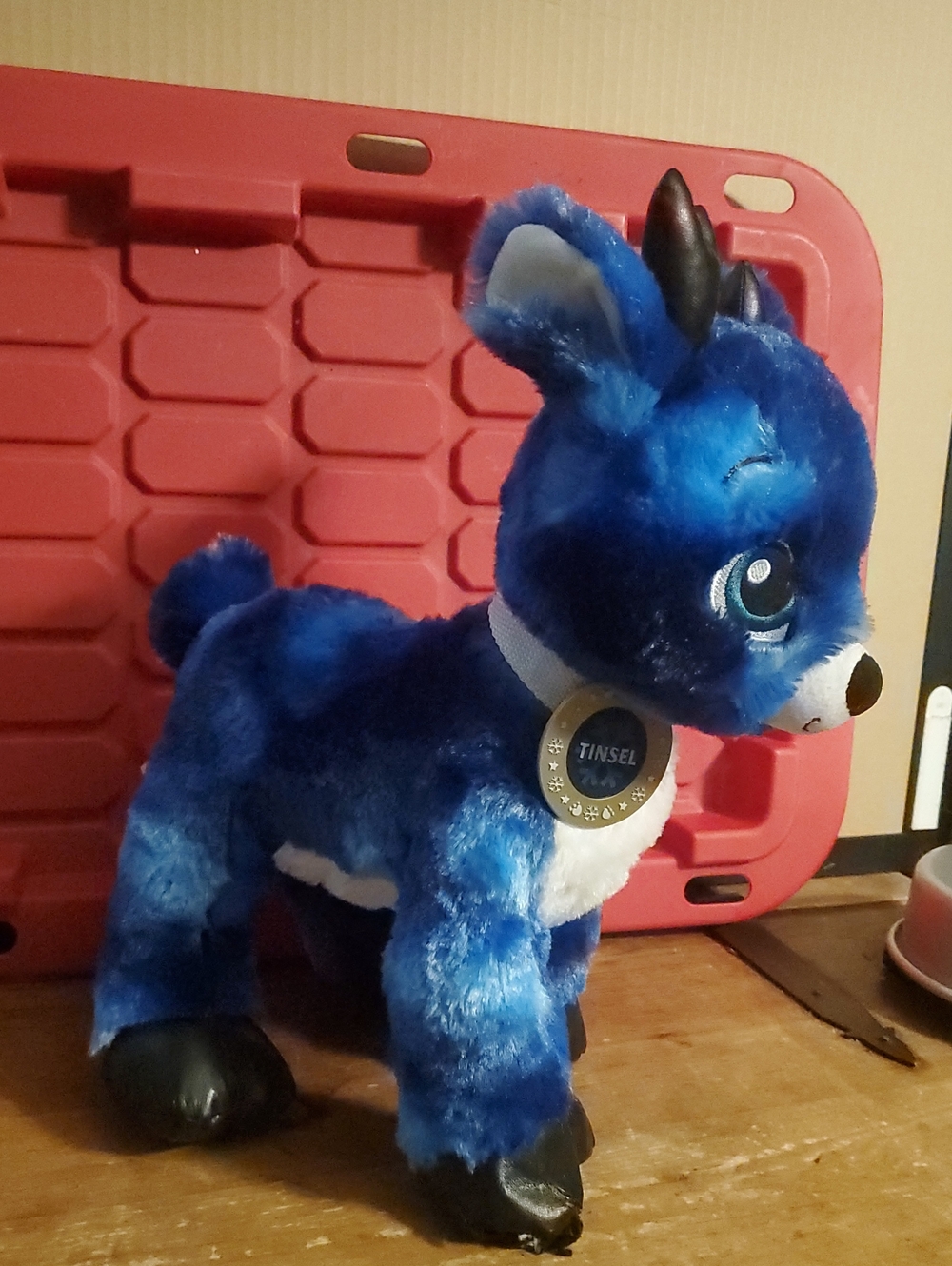 Tinsel Blue Plush Reindeer Stuffed Animal - Kids Toy
